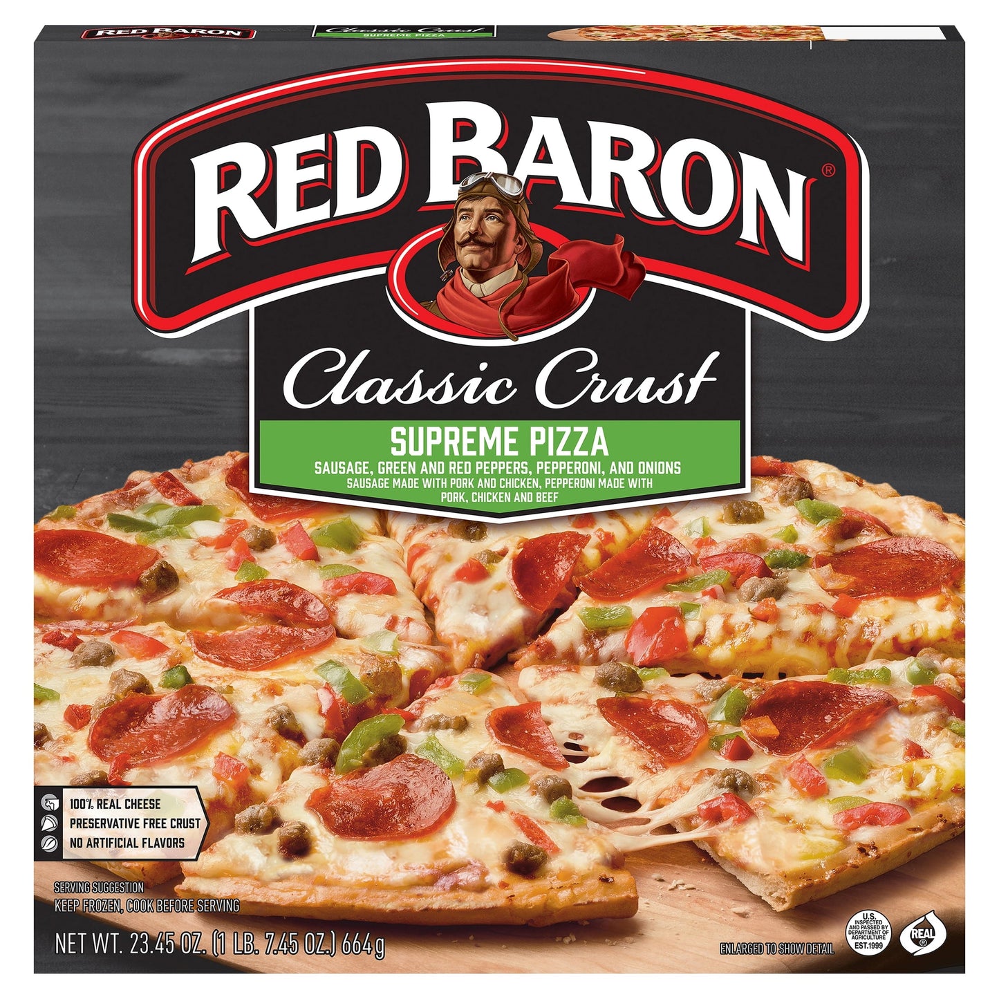 Red Baron Rising Crust Supreme Frozen Pizza 23.45 oz