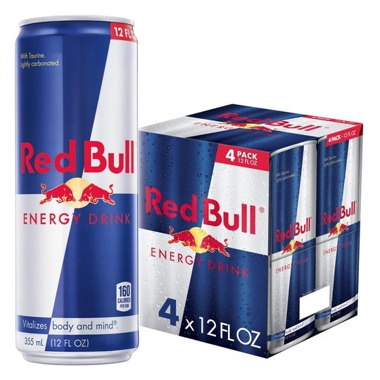 Red Bull Energy Drink, 12 fl oz, Pack of 4 Cans