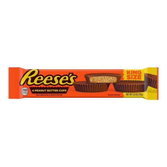 Reese's Milk Chocolate King Size Peanut Butter Cups Candy, Pack 2.8 oz