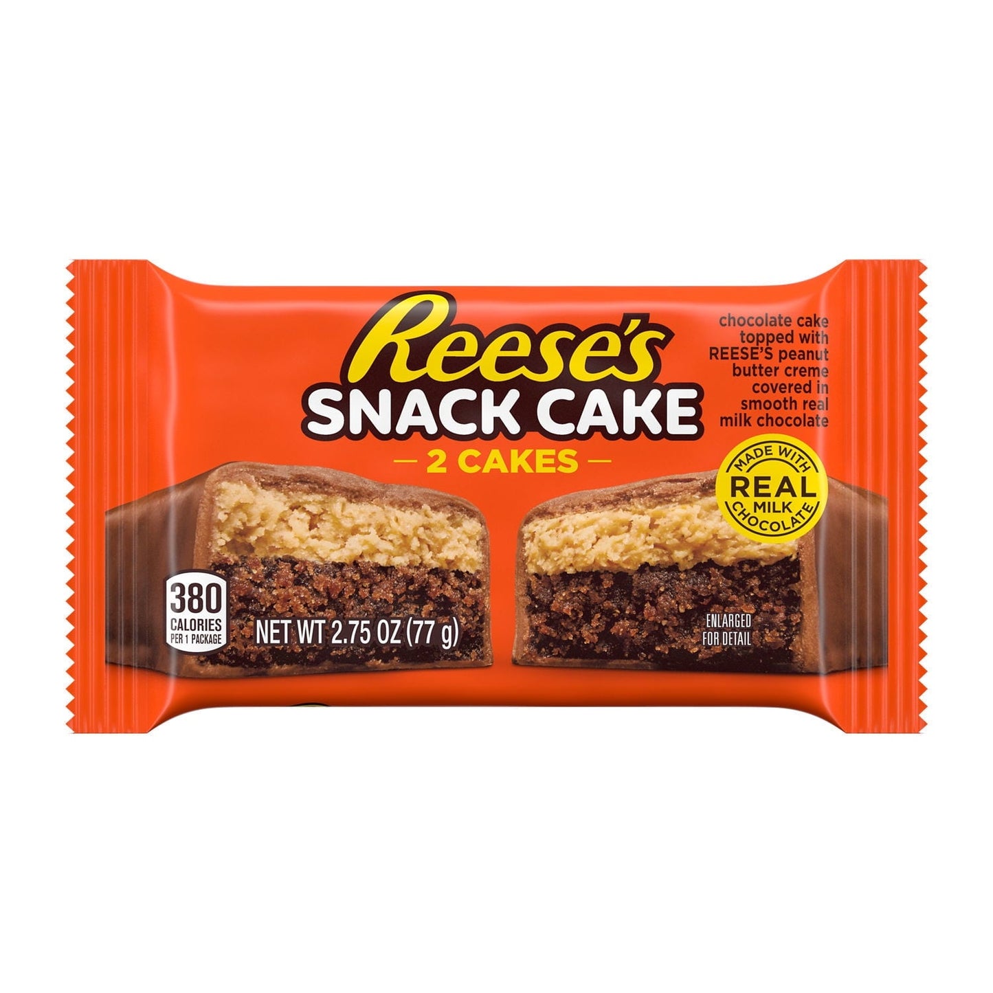 Reese's Peanut Butter Creme Snack Cake, Pack 2.75 oz, 2 Pieces