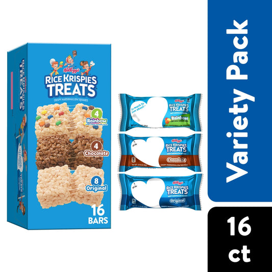 Rice Krispies Treats Variety Pack Chewy Crispy Marshmallow Squares, Ready-to-Eat, 12.1 oz, 16 Count