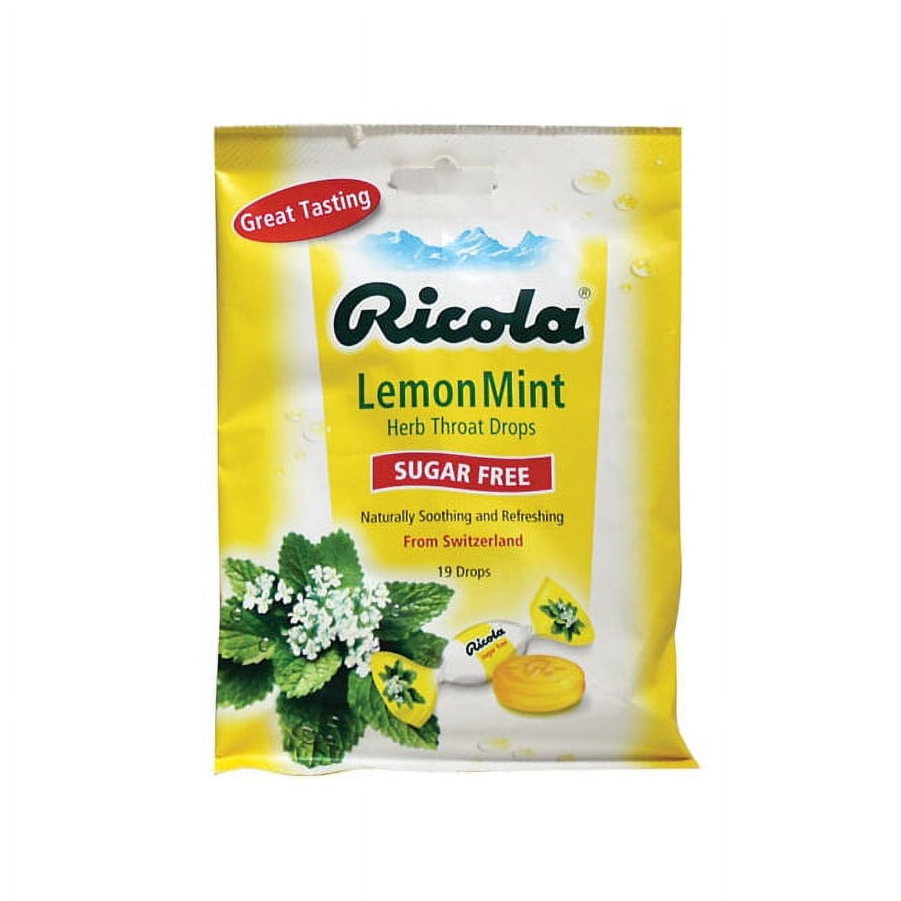 Ricola Sugar Free Lemon Mint Throat Drop - 19 Count