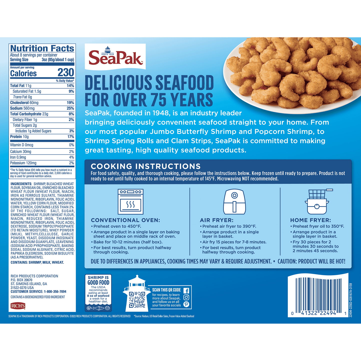 SEAPAK POPCORN SHRIMP 6/25 OZ