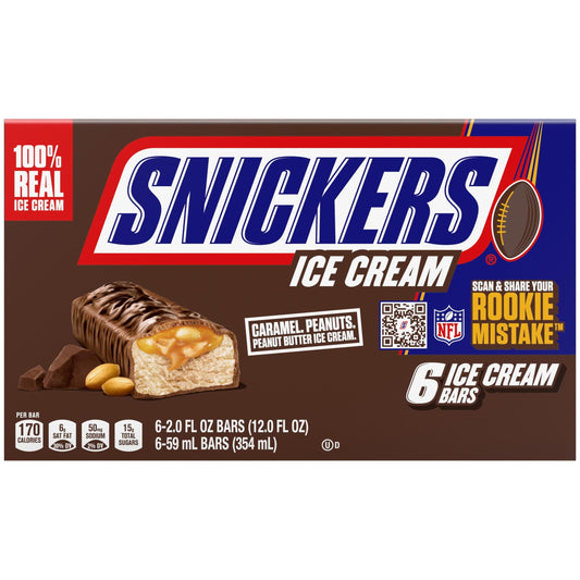 SNICKERS Ice Cream Bars, 6-Count Box