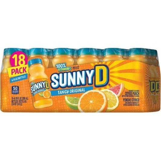SUNNYD Tangy Original Orange Juice Drink, 18 Count, 6.75 FL OZ Bottles