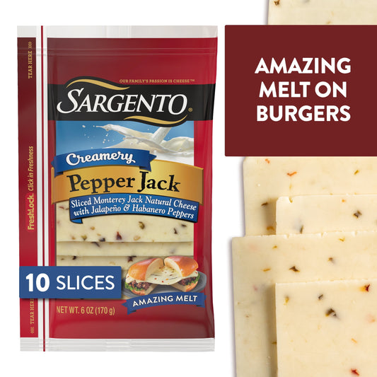 Sargento® Creamery Sliced Pepper Jack Natural Cheese, 10 slices