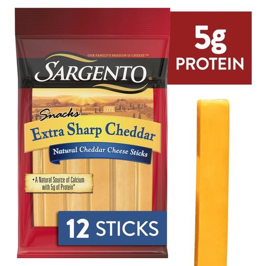 Sargento® Extra Sharp Natural Cheddar Cheese Snack Sticks, 12-Count