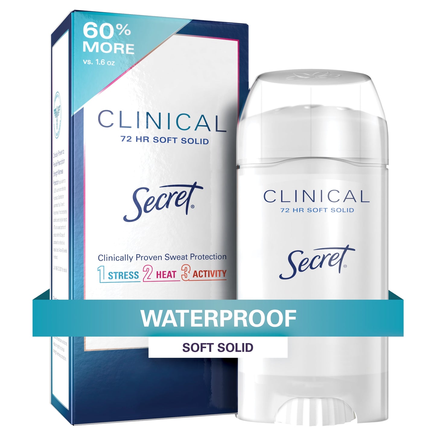 Secret Clinical Strength Soft Solid Antiperspirant and Deodorant, Waterproof, 2.6 oz