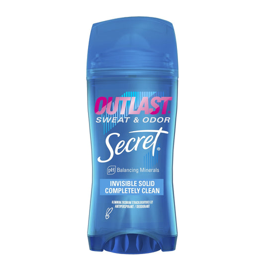 Secret Outlast Invisible Solid Antiperspirant Deodorant for Women, Completely Clean, 2.6 oz