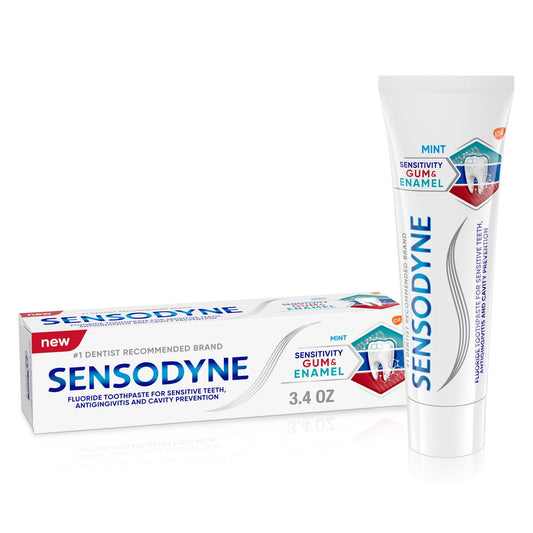 Sensodyne Enamel Fluoride & Gum Sensitive Toothpaste, Mint Flavor, 3.4 Oz