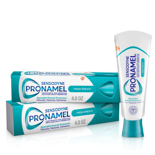 Sensodyne Pronamel Fresh Breath Enamel Toothpaste for Sensitive Teeth, Fresh Wave, 4 Oz, 2 Pack