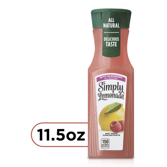 Simply Lemonade Non GMO All Natural Raspberry Lemonade Juice, 11 fl oz Bottle