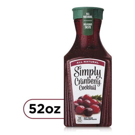 Simply Non GMO All Natural Cranberry Cocktail Fruit Juice, 52 fl oz Bottle