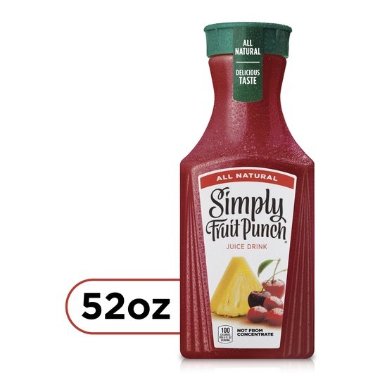 Simply Non GMO All Natural Fruit Punch Juice, 52 fl oz Bottle