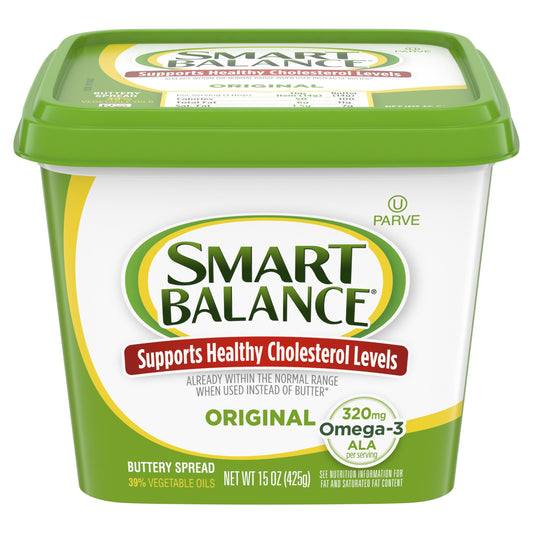 Smart Balance Original Spreadable Butter and Margarine Alternative, 15 oz Tub