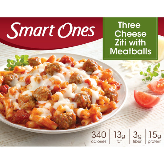 Smart Ones Three Cheese Ziti with Meatballs Frozen Meal, 9 Oz Box