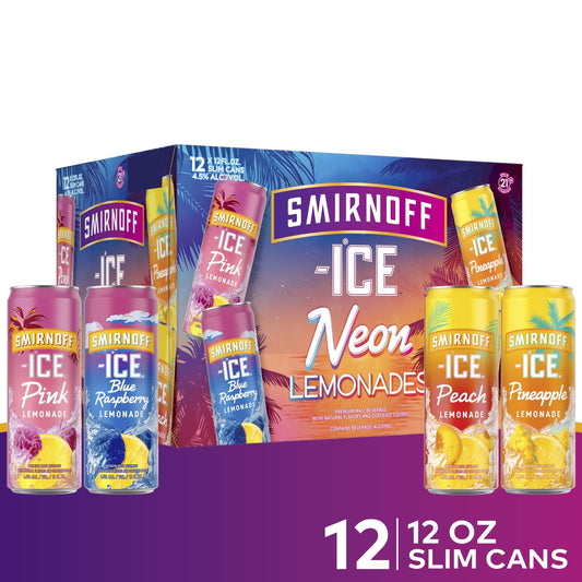 Smirnoff Ice Neon Lemonade Variety Pack, 12oz Cans, 12pk