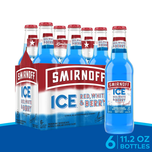 Smirnoff Ice Red White & Berry Sparkling Drink, 11.2oz Bottles, 6pk