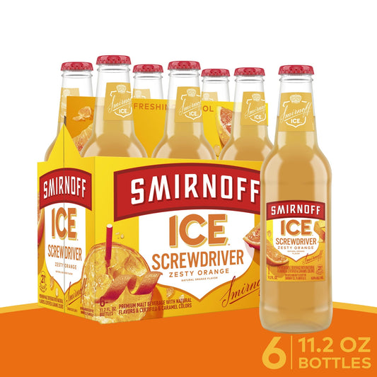 Smirnoff Ice Screwdriver Sparkling Cocktail-Style Drink, 11.2oz Bottles, 6pk