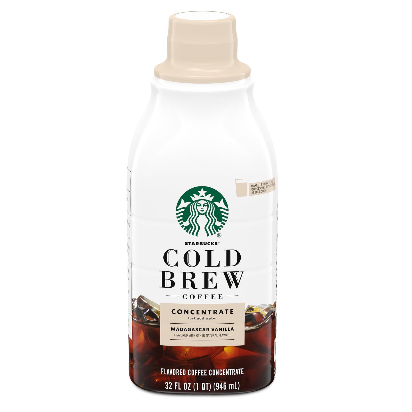 Starbucks Cold Brew Coffee, Madagascar Vanilla Flavored, Multi-Serve Concentrate, 32 oz