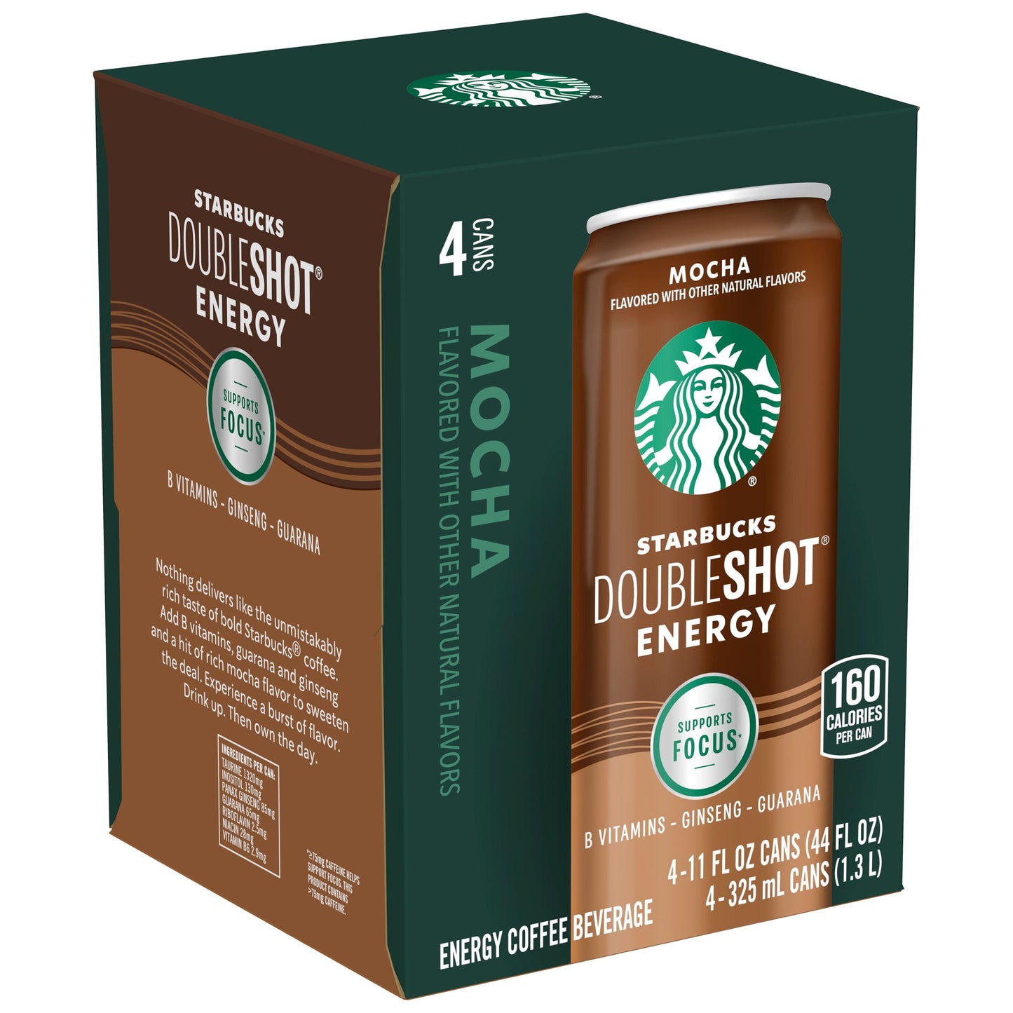 Starbucks Doubleshot Energy Mocha Coffee Energy Drink, 11 oz, 4 Pack Cans