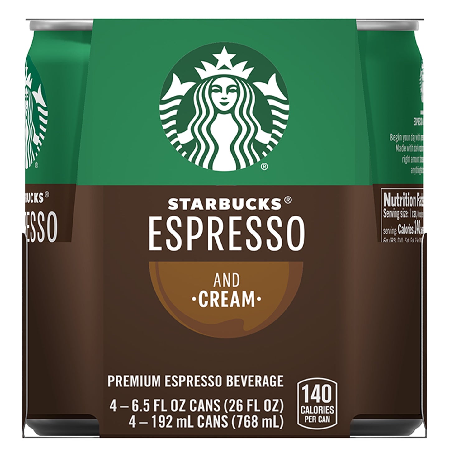 Starbucks Espresso & Cream Premium Espresso Beverage, 6.5 fl oz, 4 count