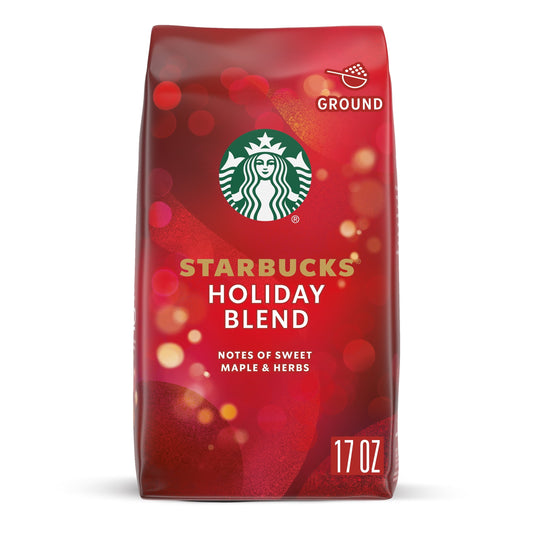 Starbucks Ground Coffee, Medium Roast Coffee, Holiday Blend, 1 Bag (17 Oz)