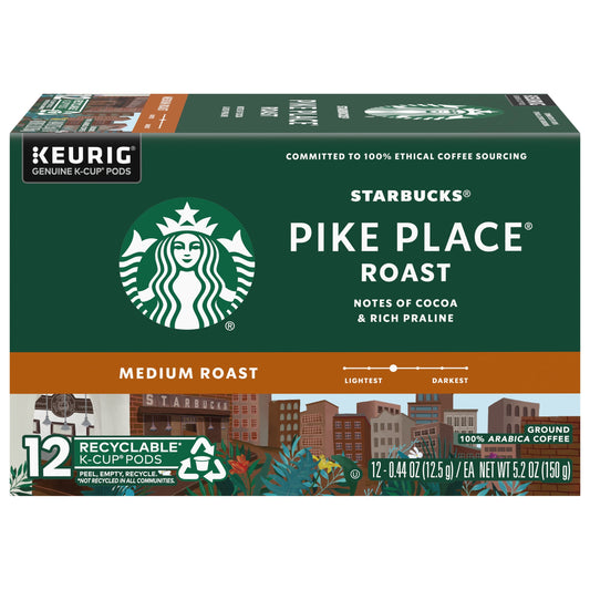 Starbucks, Pike Place Medium Roast K-Cup Coffee Pods, 12 Count