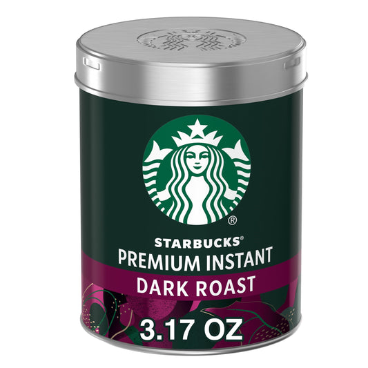 Starbucks Premium Instant Coffee, Dark Roast, 100% Arabica Beans, 3.17 Oz