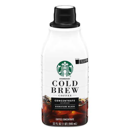 Starbucks Signature Black Cold Brew Coffee Concentrate, Multi-Serve Bottle, 32 fl oz