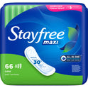 Stayfree Maxi Super Pads Wingless, Unscented, 66 Ct, Absorbs 30% More, Multi-Fluid Absorption, Comfortably Dry For Up To 8 Hours