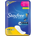 Stayfree Ultra Thin Regular Pads Without Wings, 44 Ct, Multi-Fluid Protection For Up To 8 Hours, With Odor Neutralizer