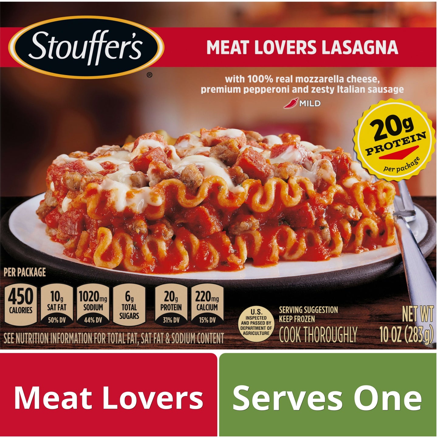 Stouffer's Meat Lovers Lasagna Frozen Frozen Meal, 10 oz (Frozen)