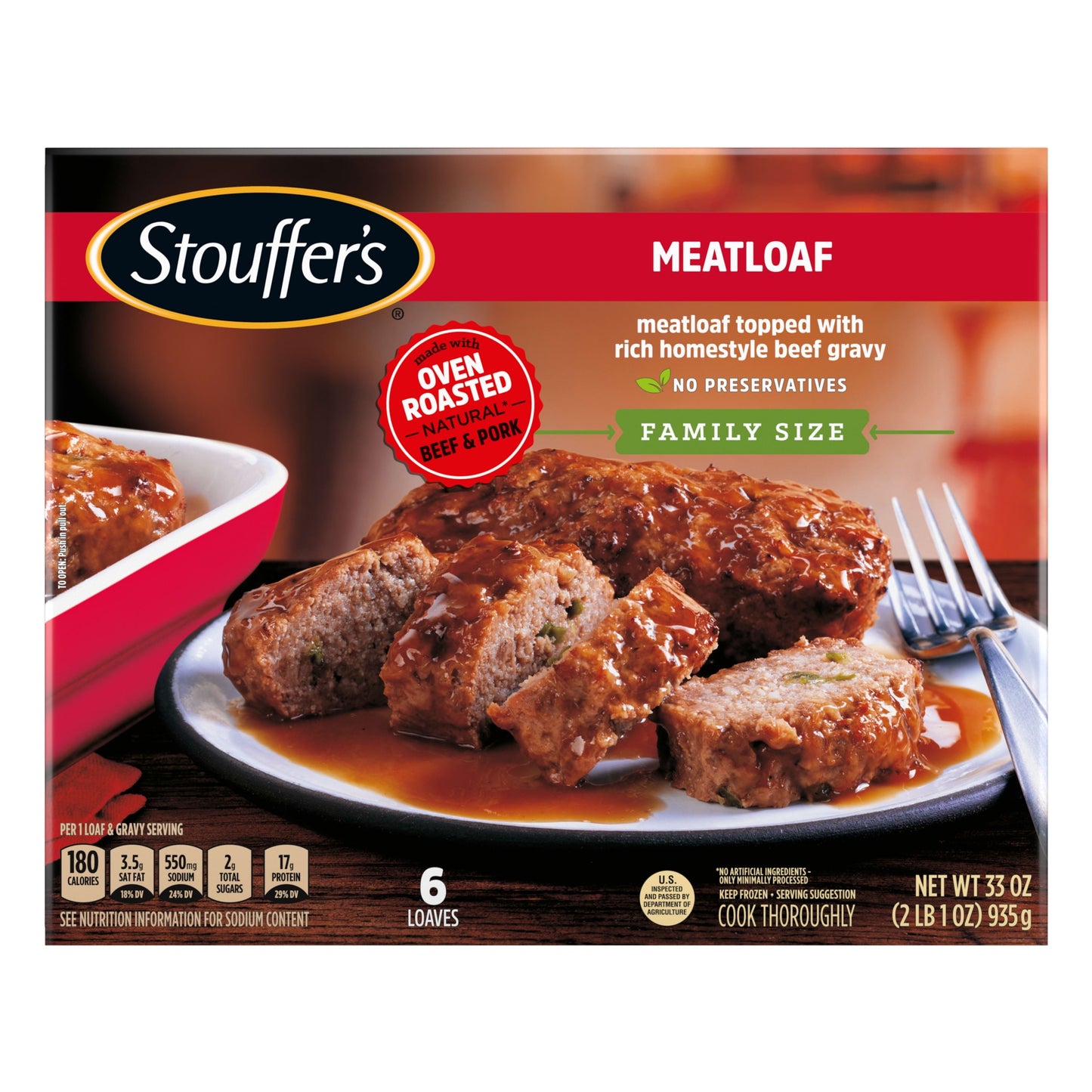 Stouffer's Meatloaf Family Size Frozen Meal, 33 oz (Frozen)