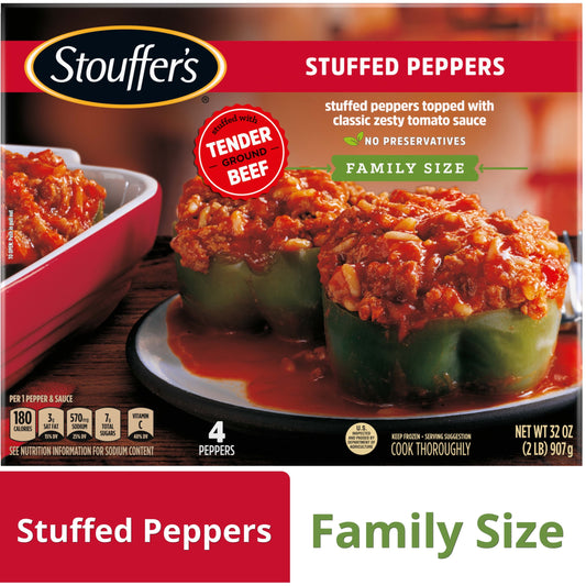 Stouffer's Stuffed Peppers Family Size Frozen Meal, 32 oz (Frozen)