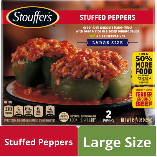 Stouffer's Stuffed Peppers Large Size Meal, 15.5 oz (Frozen)