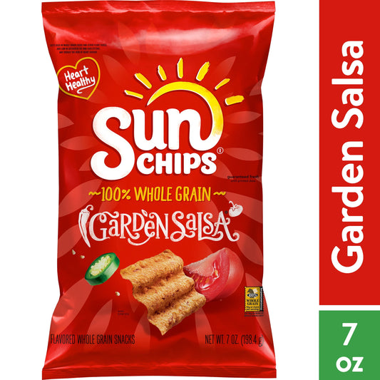 SunChips Garden Salsa Whole Grain Snacks, 7 oz Bag