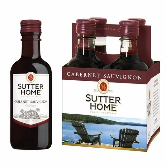 Sutter Home Cabernet Sauvignon Red Wine, 4 Pack, 187 ml Bottles