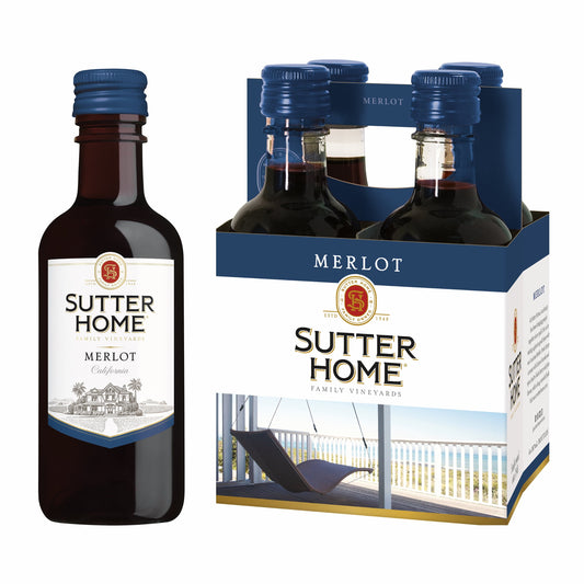 Sutter Home Merlot Red Wine, 4 Pack, 187 ml Bottles
