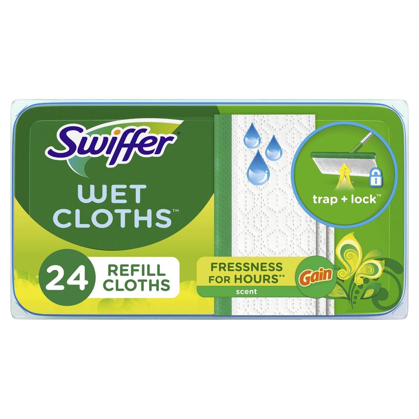 Swiffer Sweeper Wet Mopping Cloths, Gain Original, 24 Count