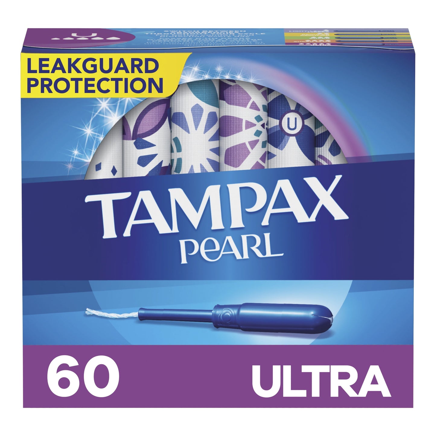 Tampax Pearl Tampons with LeakGuard Braid, Ultra Absorbency, 60 Ct