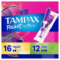 Tampax Pocket Radiant Tampons with LeakGuard Braid, DuoPack Regular/Super Absorbency, 28 Ct