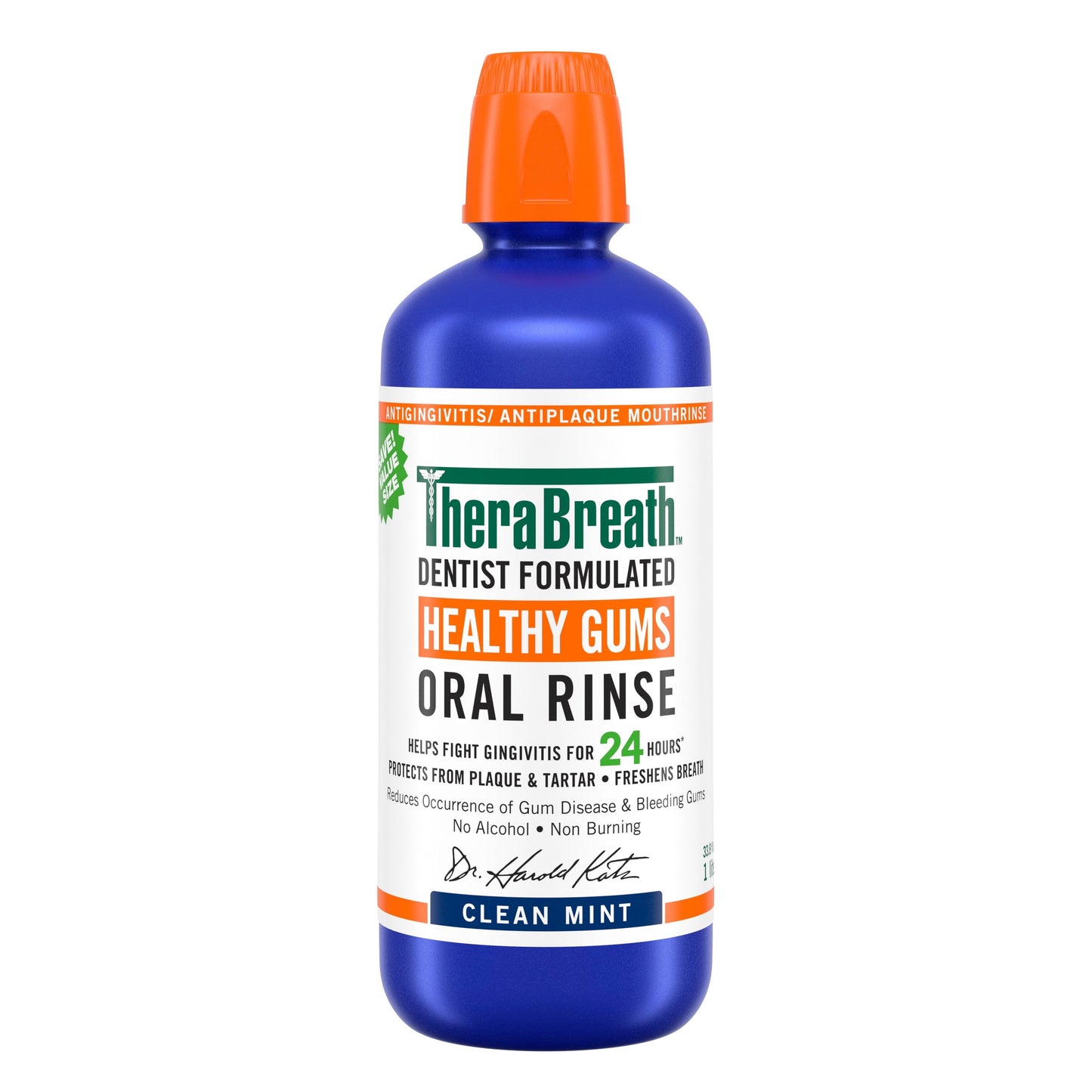 TheraBreath Healthy Gums Mouthwash, Clean Mint, Antigingivitis, 1 Liter