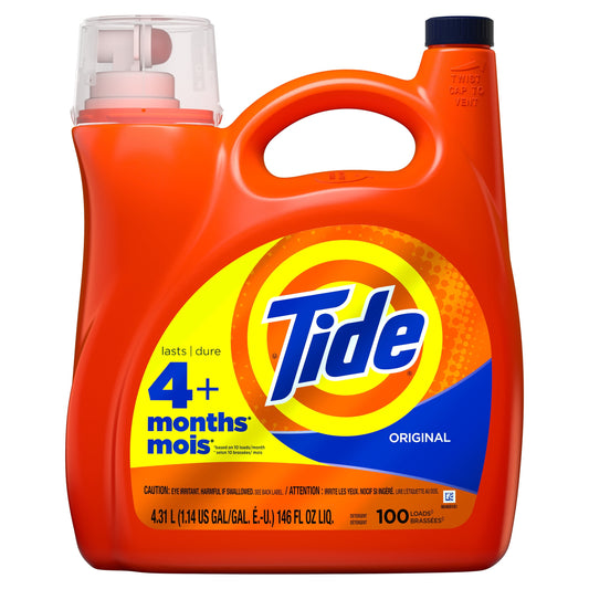 Tide Liquid Laundry Detergent, Original, 100 Loads, 146 fl oz