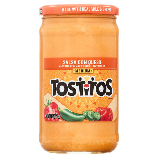 Tostitos Medium Salsa Con Queso, 23 oz Jar