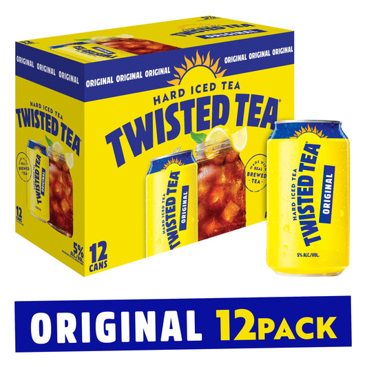 Twisted Tea Original Hard Iced Tea, 12 Pack, 12 fl oz Cans, 5% ABV