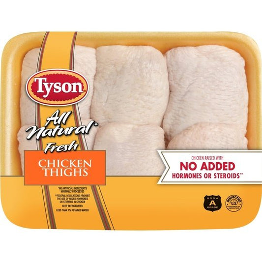 Tyson All Natural Chicken Thighs, 1.75 - 2.8 lb Tray