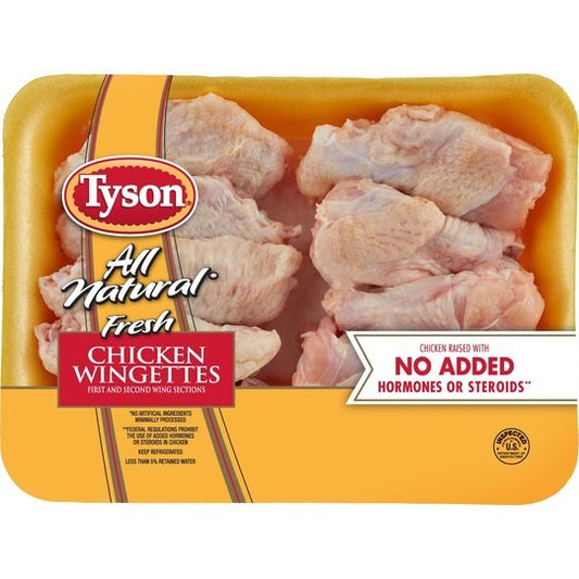 Tyson All Natural Chicken Wingettes, 1.2 - 1.8 lb Tray