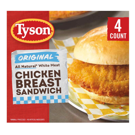 Tyson Original Chicken Breast Sandwich, 24 oz, 4 ct Box