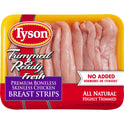 Tyson Trimmed & Ready All Natural Premium Boneless Skinless Chicken Breast Strips, 1.0 - 2.0 lb Tray